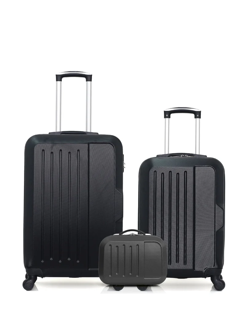HERO - 3er-Pack – Mittelgroßer Koffer, Handgepäck und Kosmetikkoffer VESUVIO