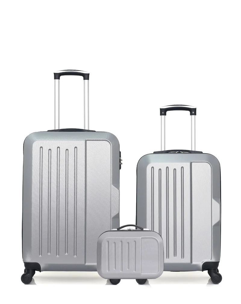 HERO - 3er-Pack – Mittelgroßer Koffer, Handgepäck und Kosmetikkoffer VESUVIO