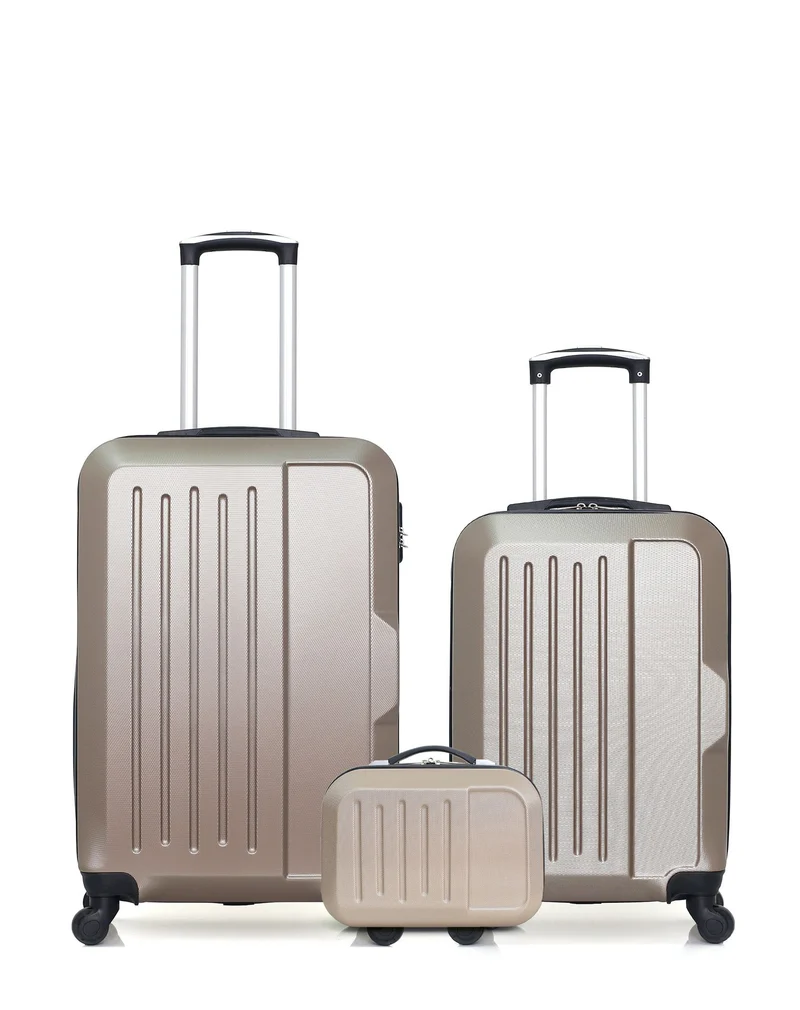 HERO - 3er-Pack – Mittelgroßer Koffer, Handgepäck und Kosmetikkoffer VESUVIO