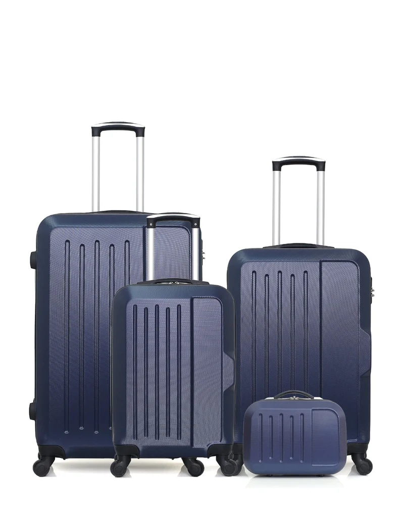 HERO – 4er-Pack – Großer Koffer, mittelgroßer Koffer, Handgepäck und Kosmetikkoffer VESUVIO