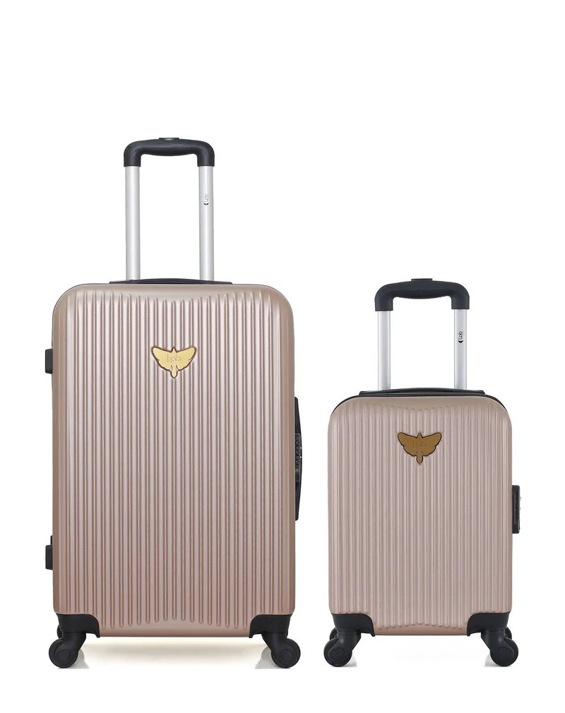 LPB LUGGAGE – 2er-Pack – Mittelgroßer Koffer und Handgepäck XXS AGATA