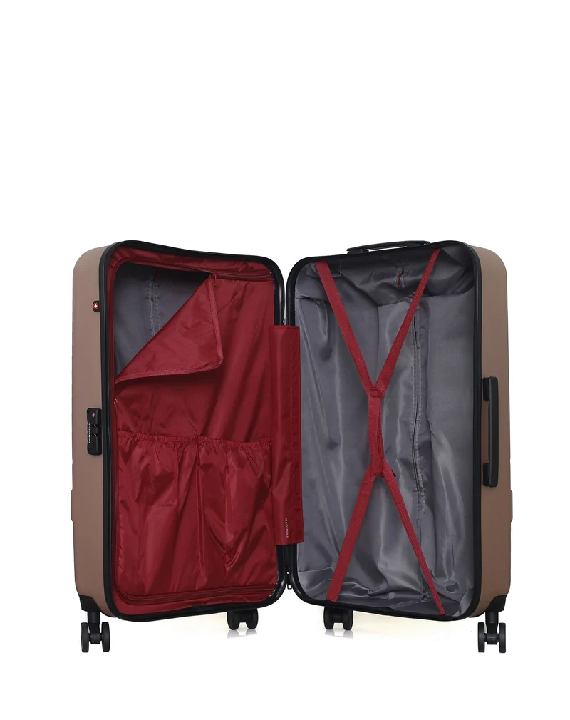SWISS KOPPER – 4er-Pack – Großer Koffer, mittelgroßer Koffer, Handgepäck XXS und Kosmetikkoffer USTER
