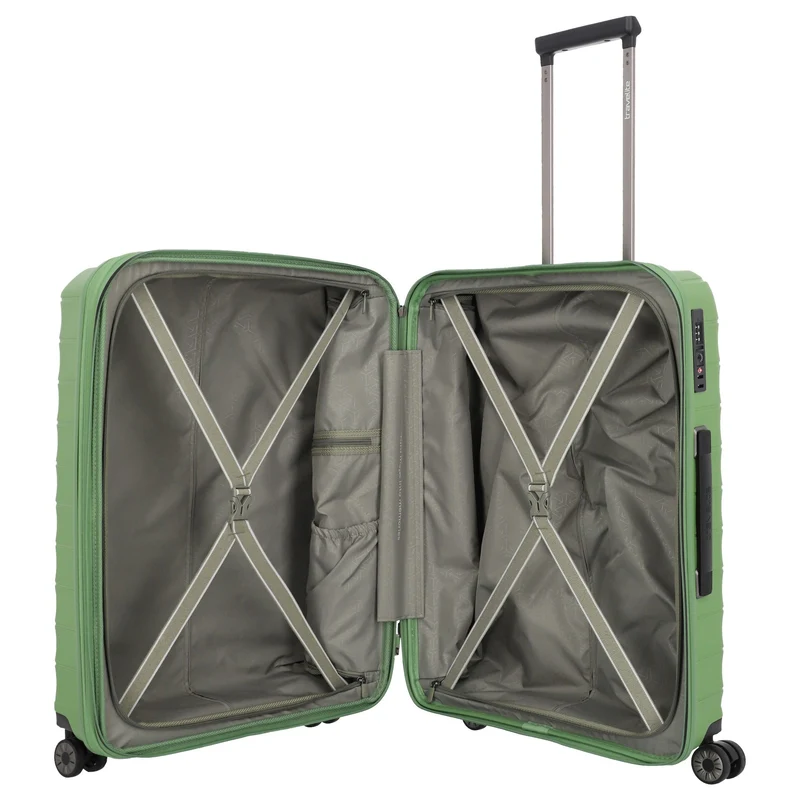 Travelite Mooby - 4-Rollen-Trolley M 66 cm erw. (grün)