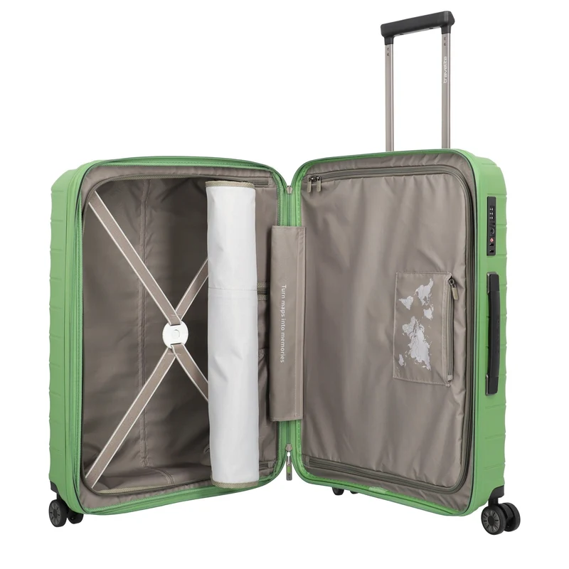 Travelite Mooby - 4-Rollen-Trolley Set L/M/S 3tlg. erw. (grün)