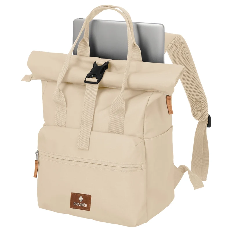 Travelite Basics Short Handle - Rolltop Rucksack 46 cm erw. (off-white)