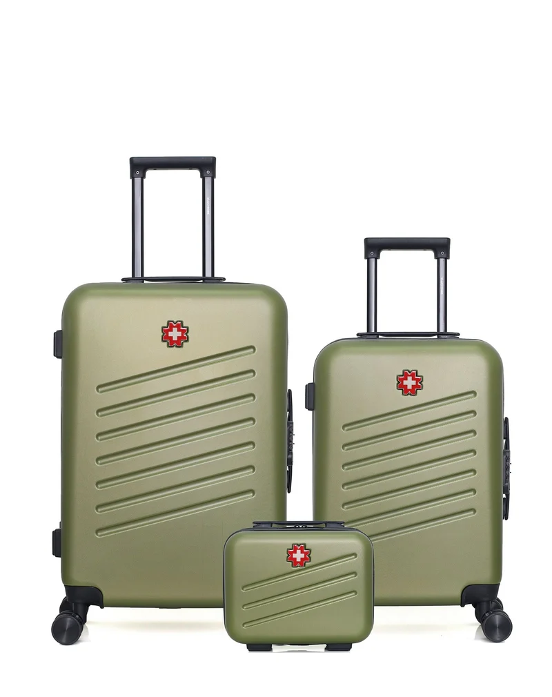 SWISS KOPPER – 3er-Pack – Mittelgroßer Koffer, Handgepäck und Kosmetikkoffer ZURICH