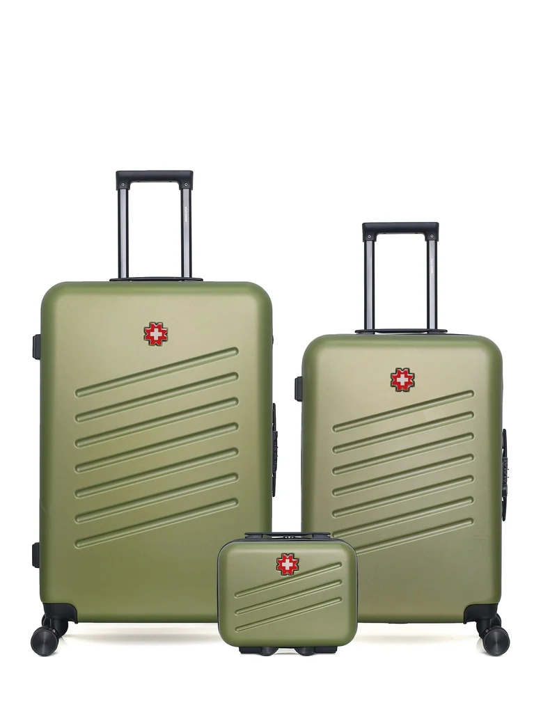 SWISS KOPPER – 3er-Pack – Großer Koffer, mittelgroßer Koffer und Kosmetikkoffer ZURICH