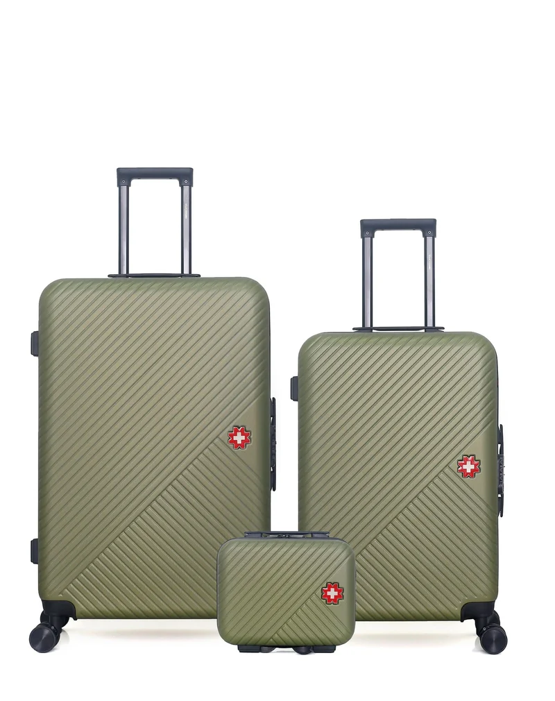 SWISS KOPPER – 3er-Pack – Großer Koffer, mittelgroßer Koffer und Kosmetikkoffer SPIEZ