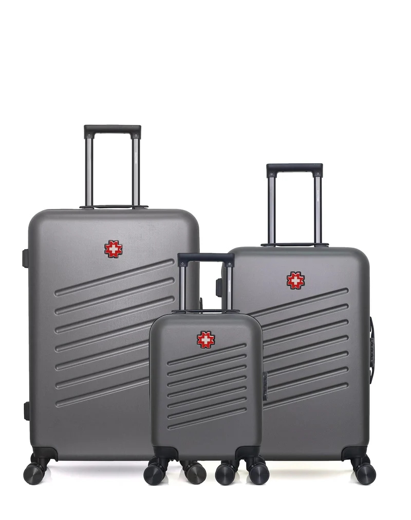 SWISS KOPPER – 3er-Pack – Großer Koffer, mittelgroßer Koffer und Handgepäck XXS ZURICH