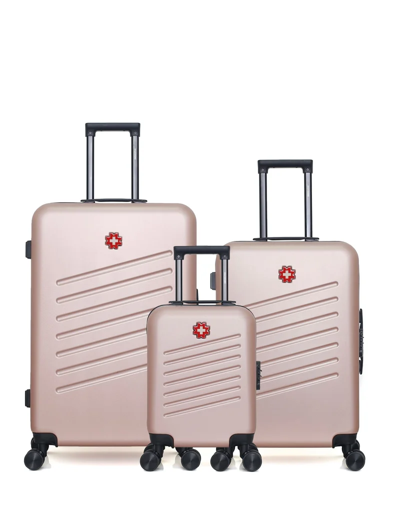 SWISS KOPPER – 3er-Pack – Großer Koffer, mittelgroßer Koffer und Handgepäck XXS ZURICH