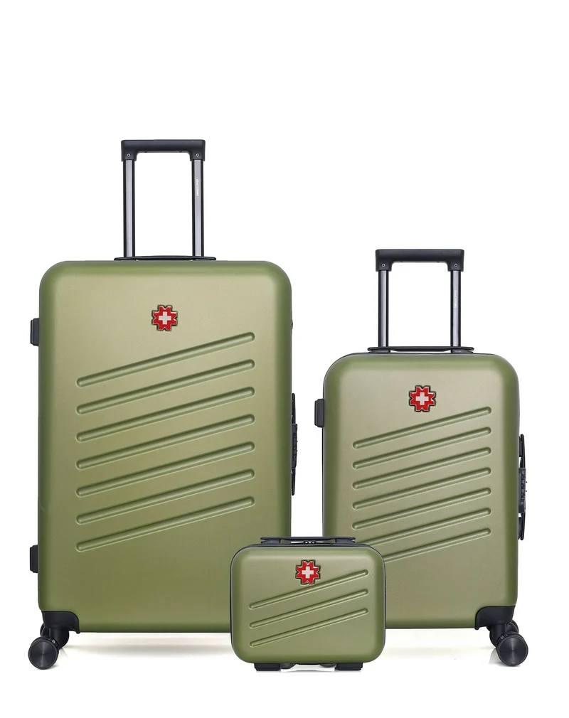 SWISS KOPPER – 3er-Pack – Großer Koffer, Handgepäck und Kosmetikkoffer ZURICH