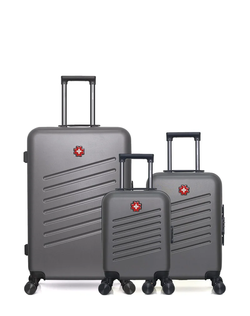 SWISS KOPPER – 3er-Pack – Großer Koffer, Handgepäck und Handgepäck XXS ZURICH