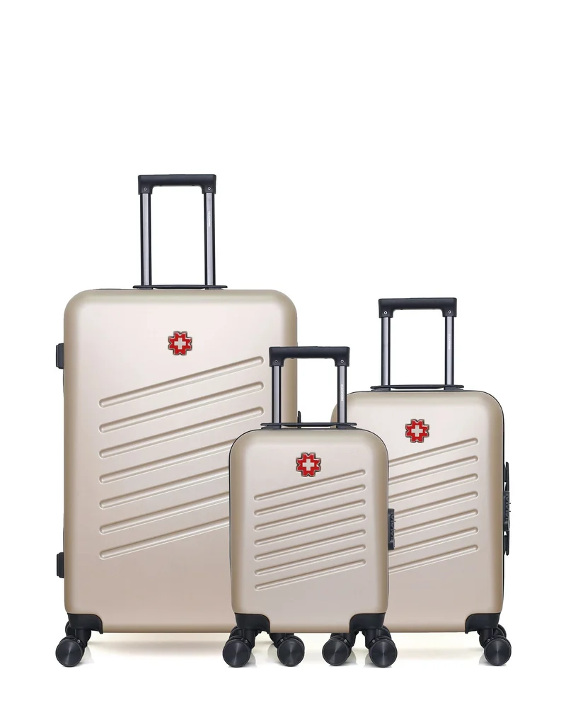 SWISS KOPPER – 3er-Pack – Großer Koffer, Handgepäck und Handgepäck XXS ZURICH