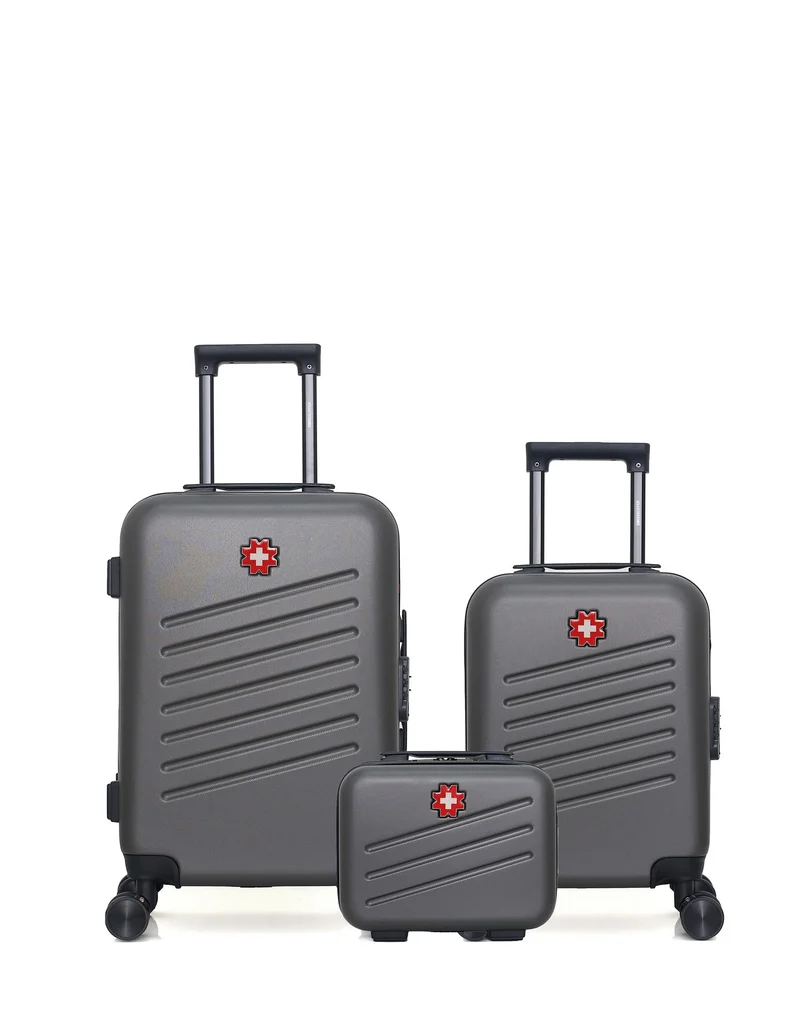 SWISS KOPPER – 3er-Pack – Handgepäck, Handgepäck XXS und Kosmetikkoffer ZURICH