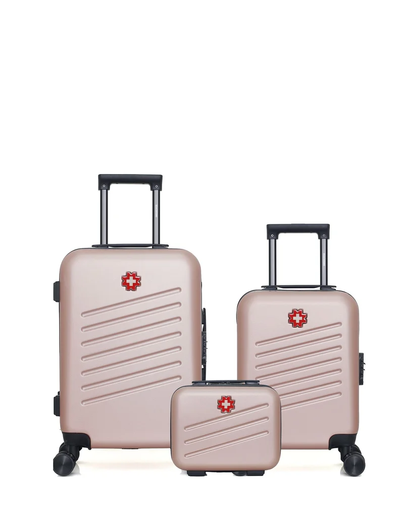 SWISS KOPPER – 3er-Pack – Handgepäck, Handgepäck XXS und Kosmetikkoffer ZURICH