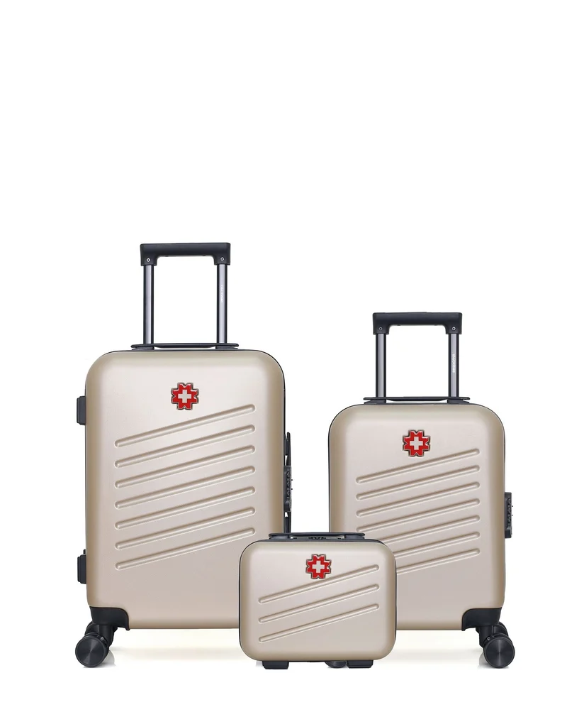 SWISS KOPPER – 3er-Pack – Handgepäck, Handgepäck XXS und Kosmetikkoffer ZURICH