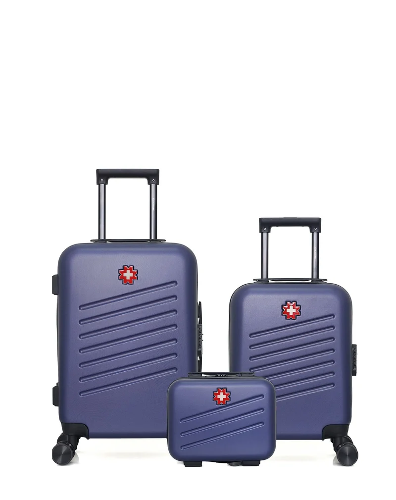 SWISS KOPPER – 3er-Pack – Handgepäck, Handgepäck XXS und Kosmetikkoffer ZURICH