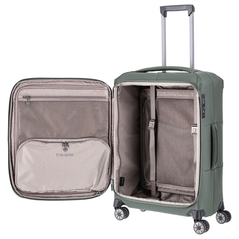 Travelite Priima - 4-Rollen-Trolley M 68 cm erw. (olive)