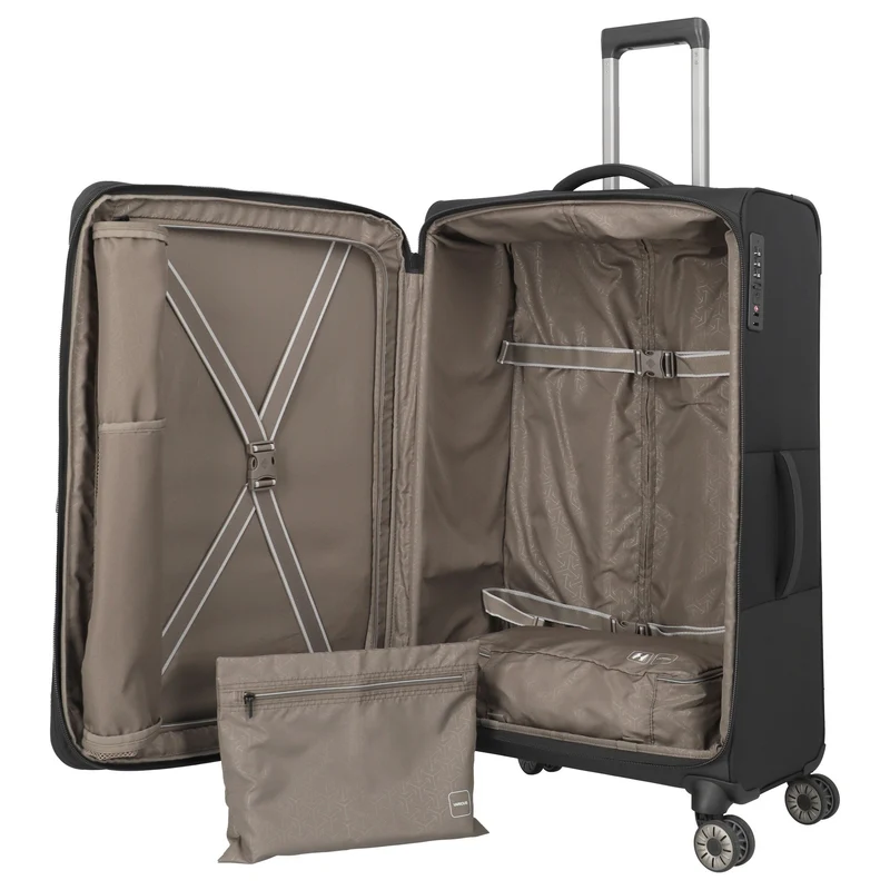 Travelite Crosslite - 4-Rollen-Trolley XL 81 cm erw. (schwarz)