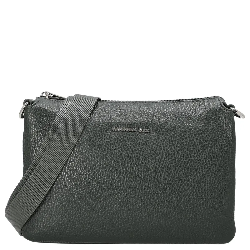 Mandarina Duck Mellow Leather Pochette - Umhängetasche 23 cm (pine green)