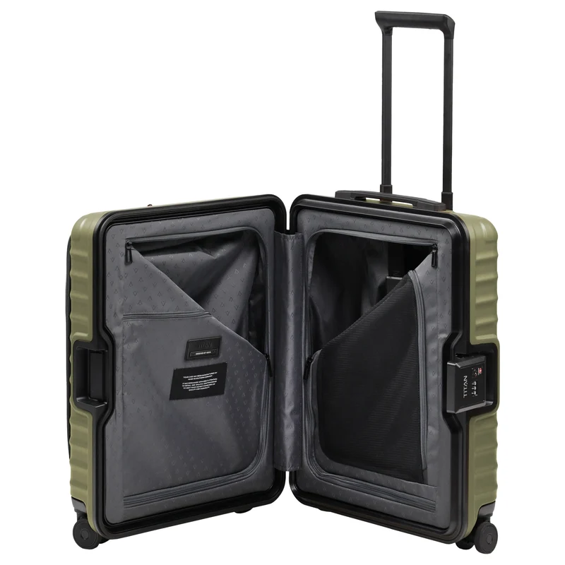 TITAN OVERSEAS - 4-Rollen-Kabinentrolley S 55/23cm mit Vortasche (forest green, 55/23 cm)