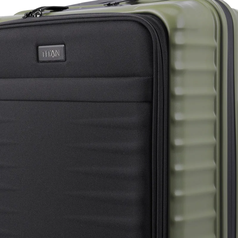 TITAN UPGRADE - 4-Rollen-Kabinentrolley S 55/23 cm mit Vortasche (forest green)