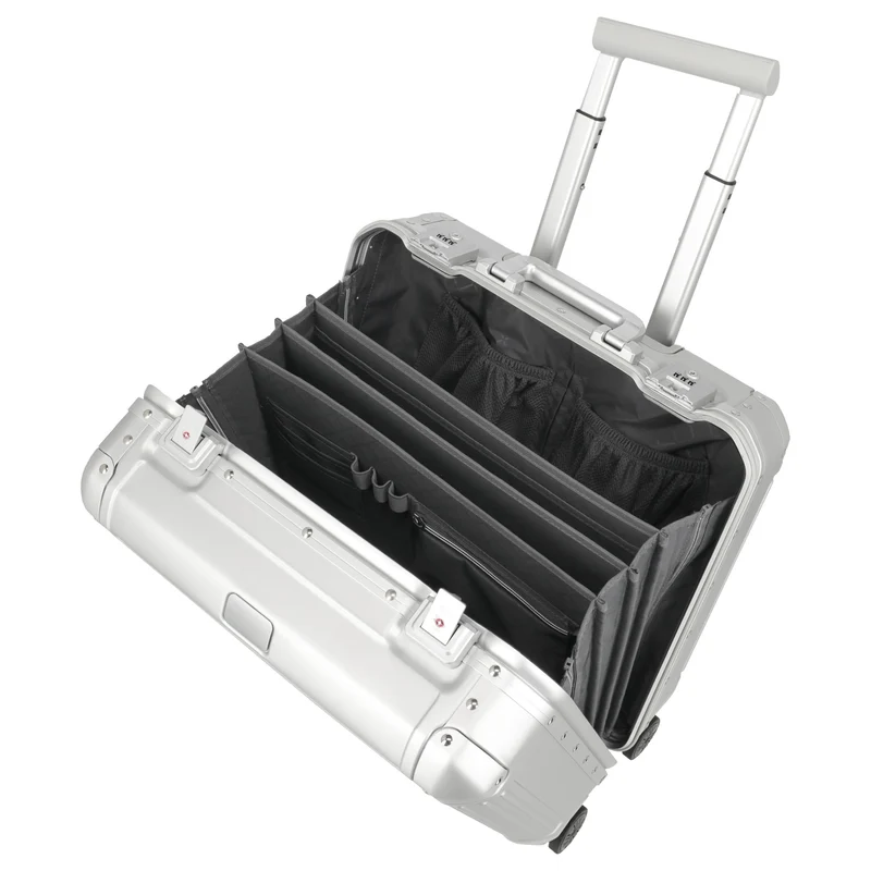 Travelite Next - 4-Rollen-Businesstrolley 45 cm (silber)
