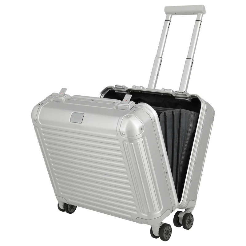 Travelite Next - 4-Rollen-Businesstrolley 45 cm (silber)