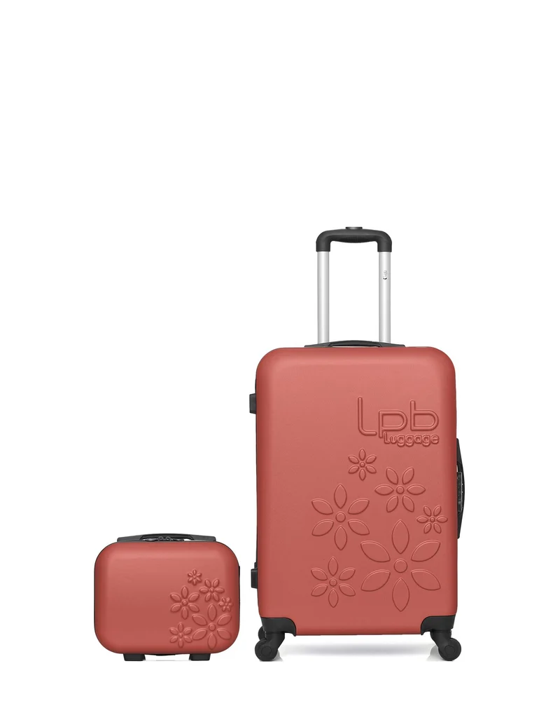 LPB LUGGAGE - 2er-Pack – Mittelgroßer Koffer und Kosmetikkoffer ELEONOR