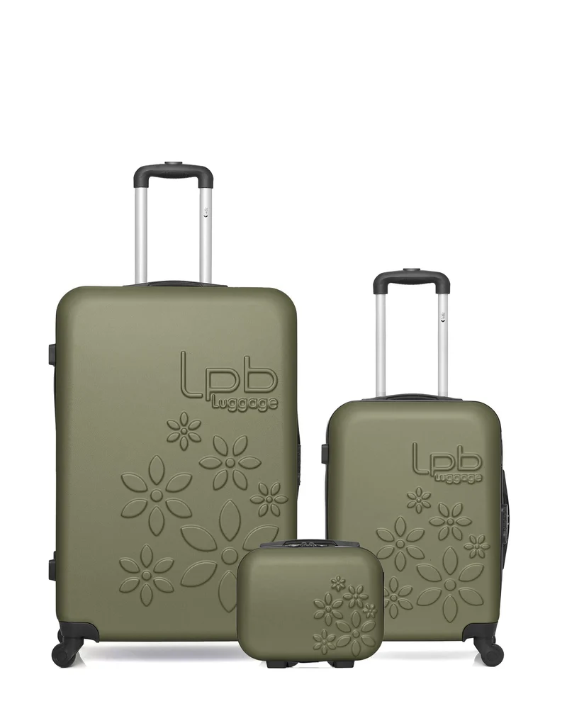 LPB LUGGAGE - 3er-Pack – Großer Koffer, Handgepäck und Kosmetikkoffer ELEONOR
