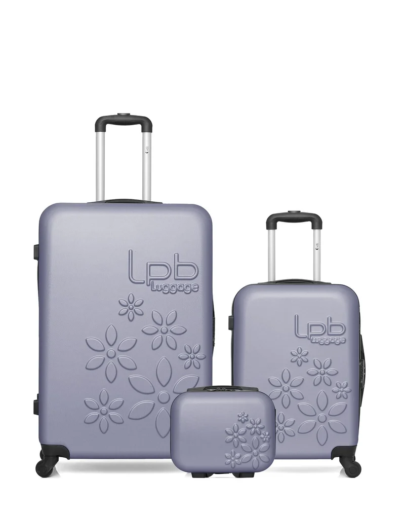 LPB LUGGAGE - 3er-Pack – Großer Koffer, Handgepäck und Kosmetikkoffer ELEONOR