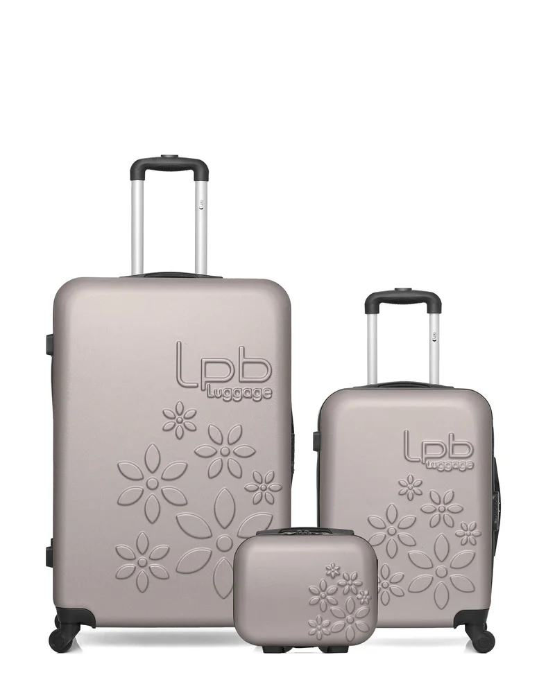 LPB LUGGAGE - 3er-Pack – Großer Koffer, Handgepäck und Kosmetikkoffer ELEONOR