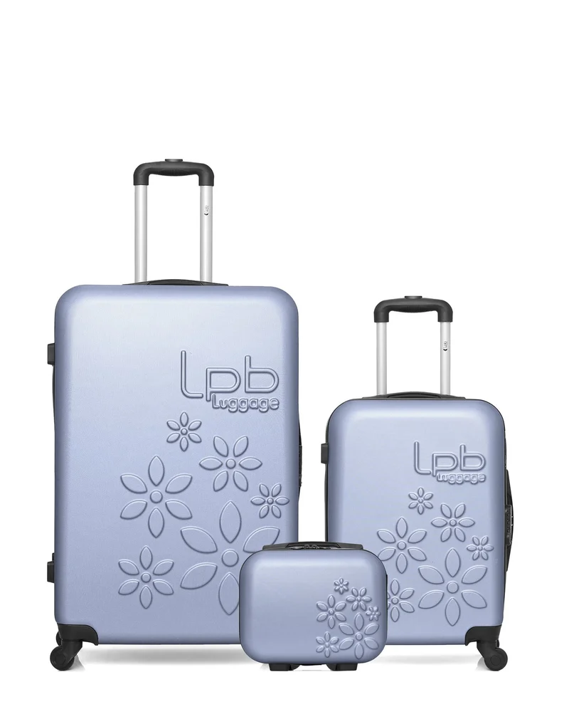 LPB LUGGAGE - 3er-Pack – Großer Koffer, Handgepäck und Kosmetikkoffer ELEONOR