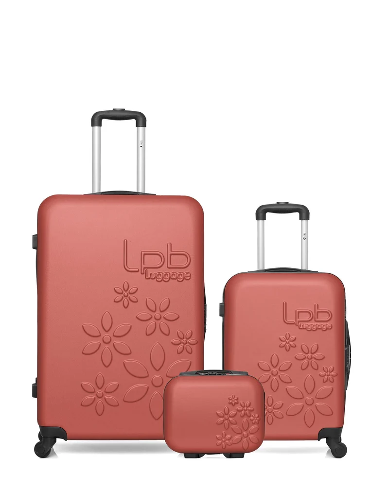 LPB LUGGAGE - 3er-Pack – Großer Koffer, Handgepäck und Kosmetikkoffer ELEONOR