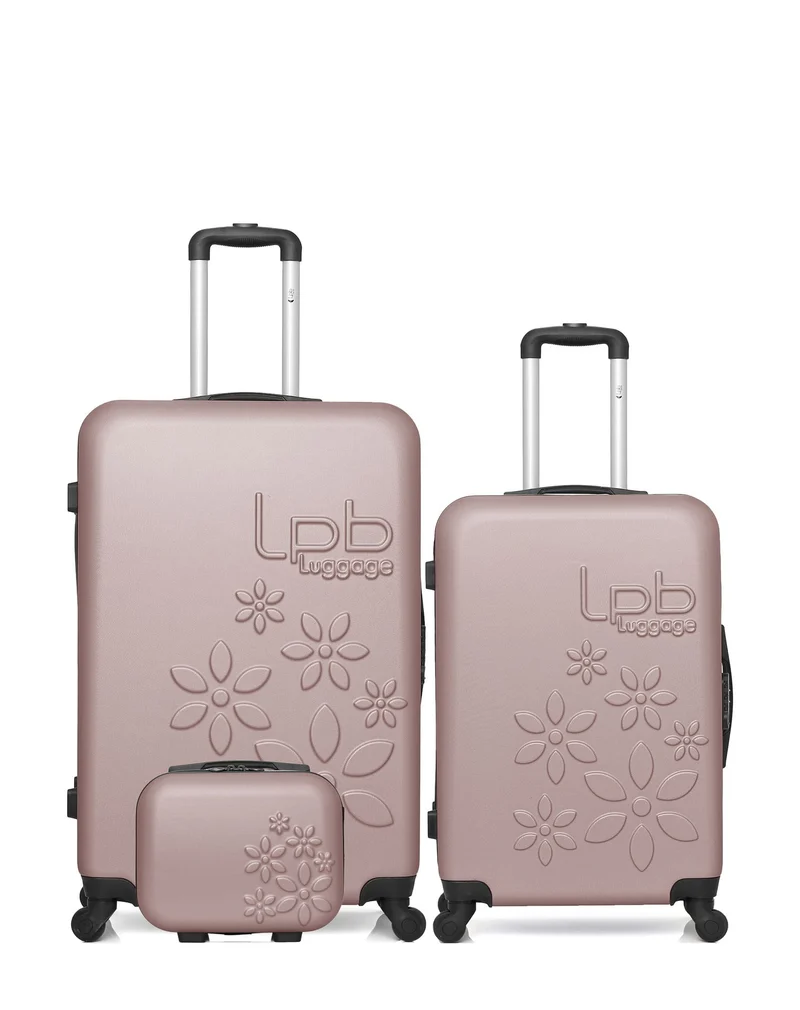 LPB LUGGAGE - 3er-Pack – Großer Koffer, mittelgroßer Koffer und Kosmetikkoffer ELEONOR