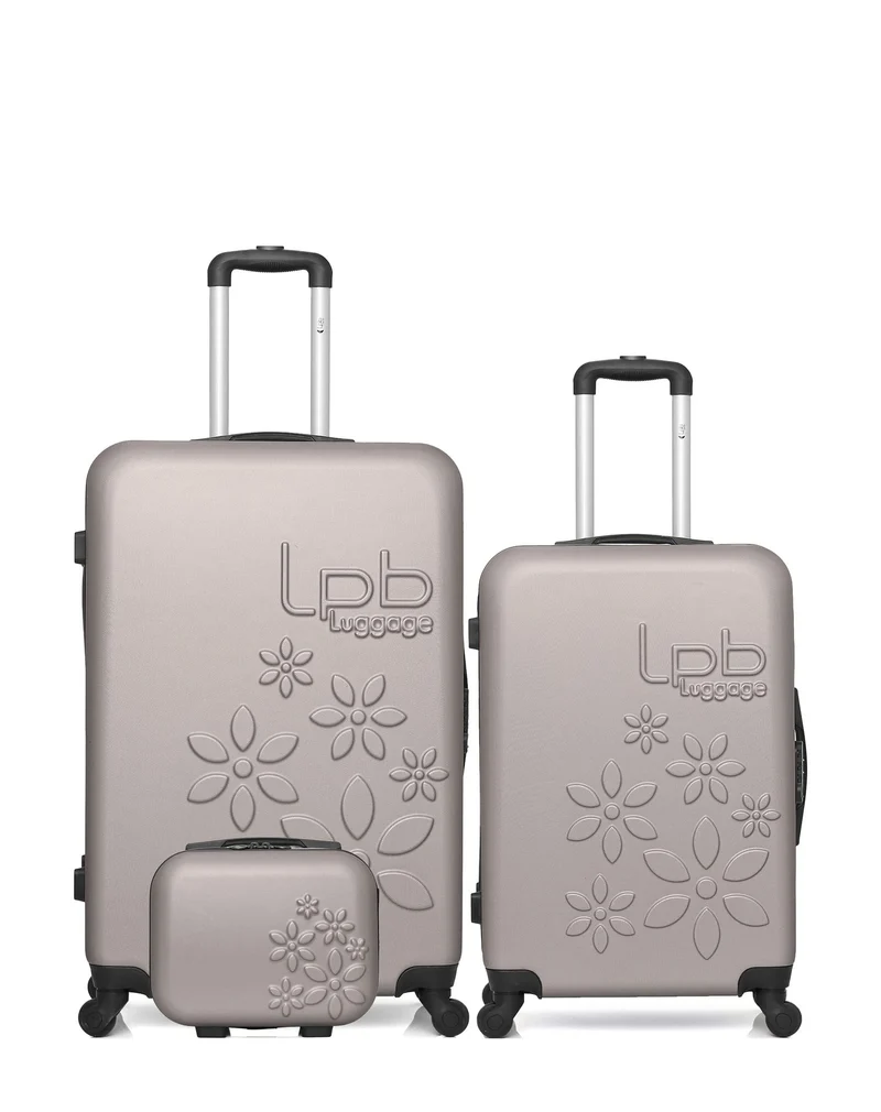 LPB LUGGAGE - 3er-Pack – Großer Koffer, mittelgroßer Koffer und Kosmetikkoffer ELEONOR