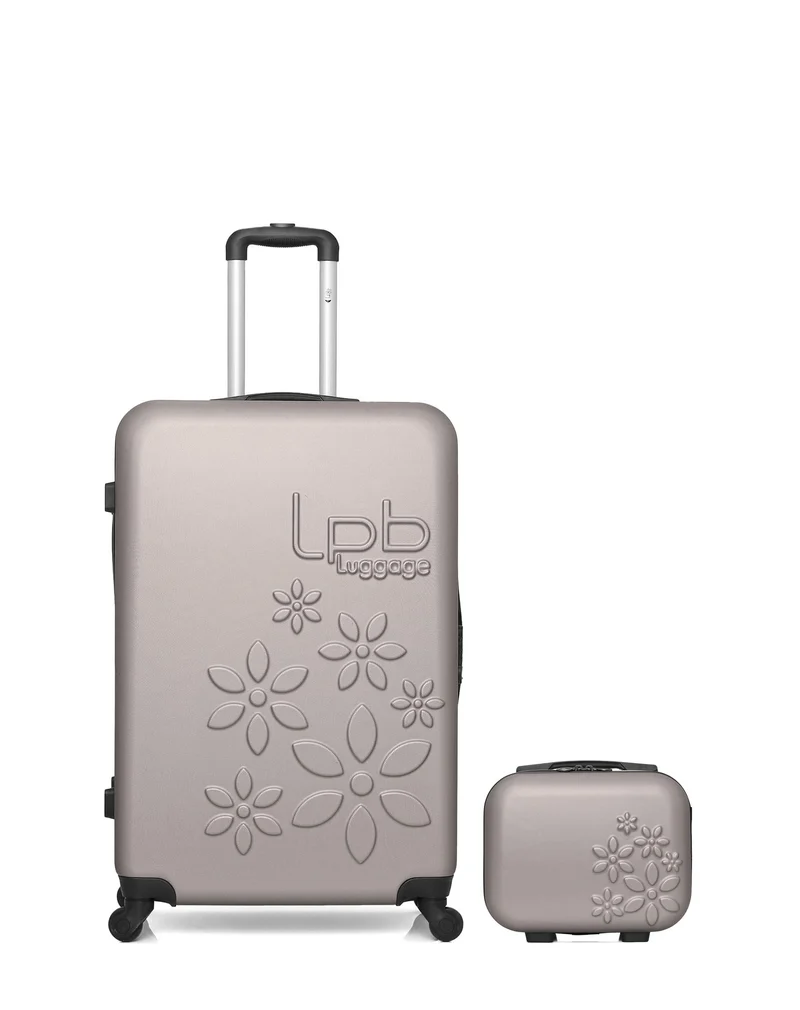 LPB LUGGAGE - 2er-Pack - Großer Koffer und Kosmetikkoffer ELEONOR