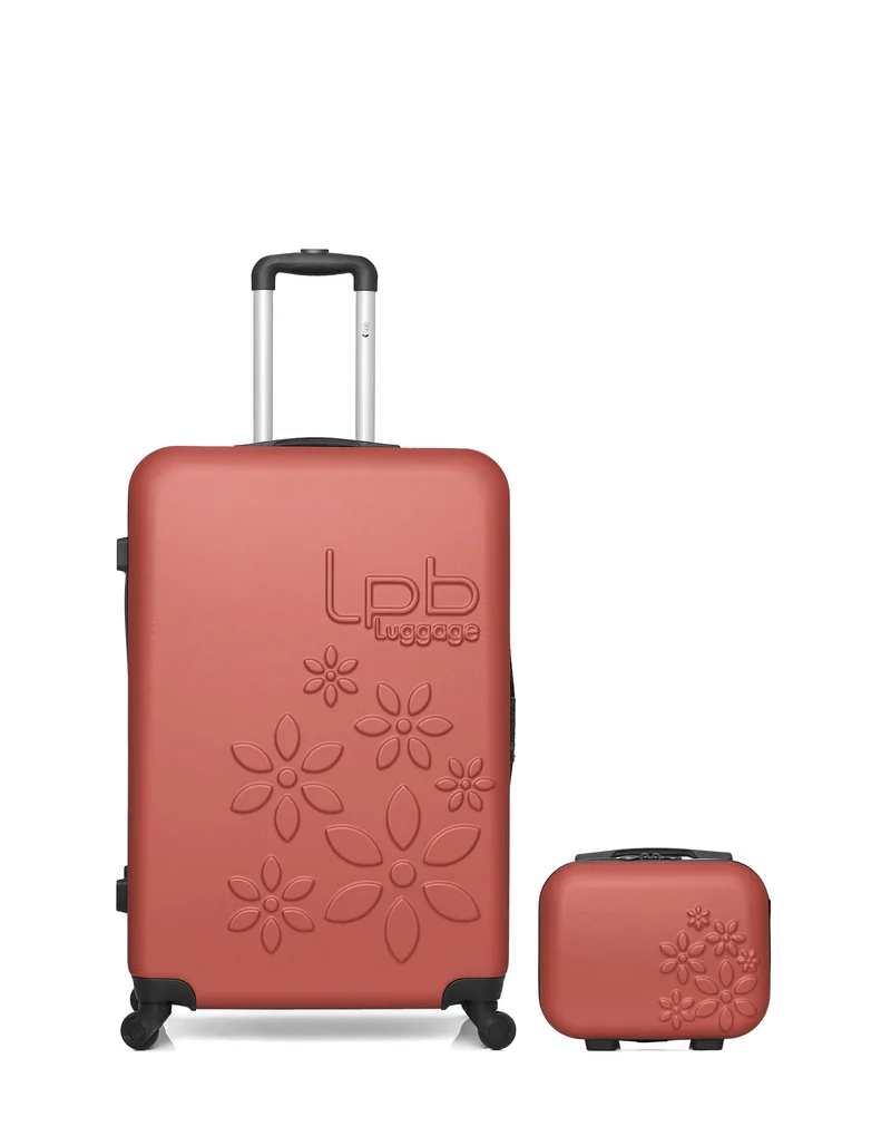 LPB LUGGAGE - 2er-Pack - Großer Koffer und Kosmetikkoffer ELEONOR