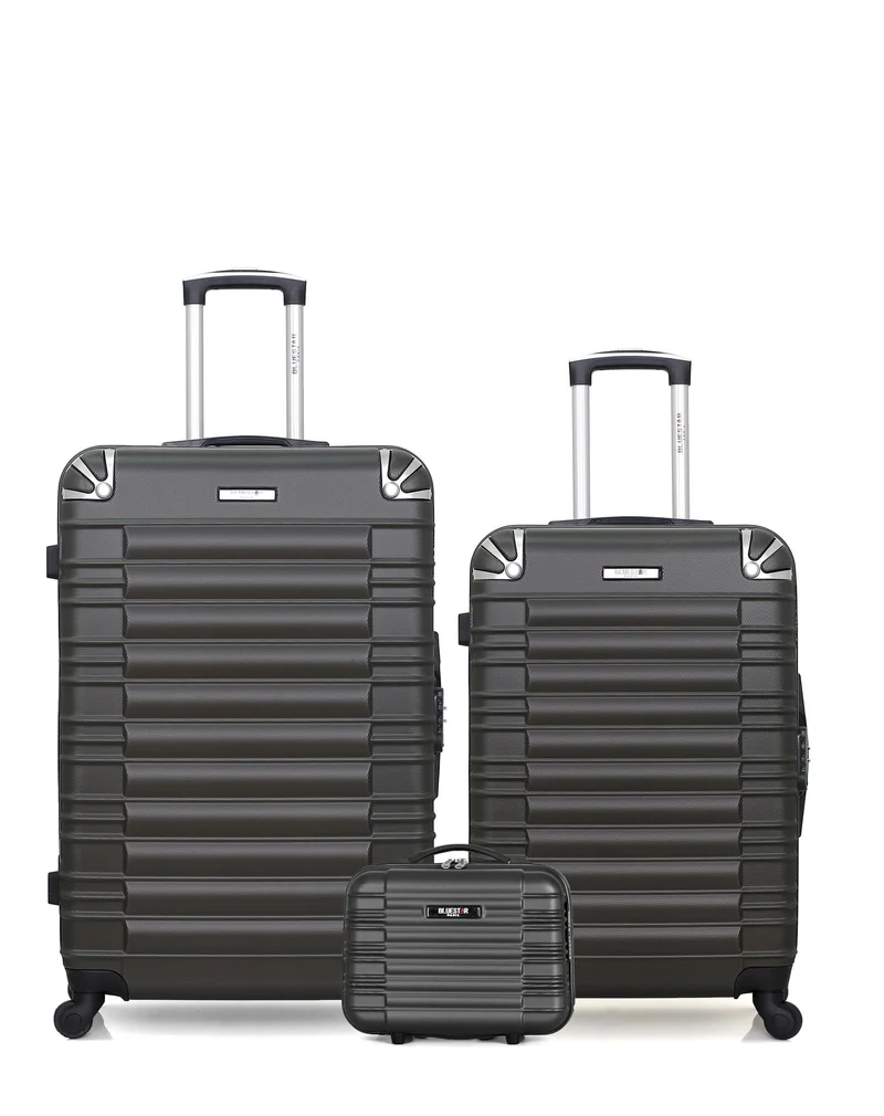 BLUESTAR – 3er-Pack – Großer Koffer, mittelgroßer Koffer und Kosmetikkoffer LIMA