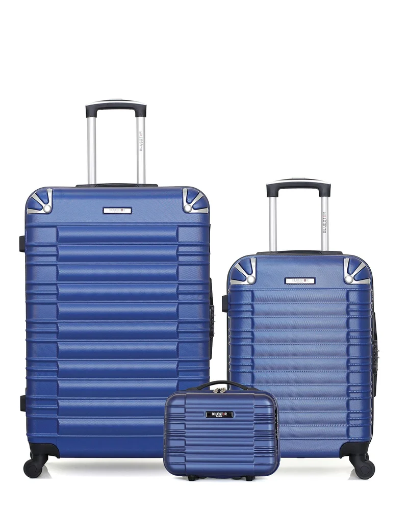 BLUESTAR - 3er-Pack – Großer Koffer, Handgepäck und Kosmetikkoffer LIMA