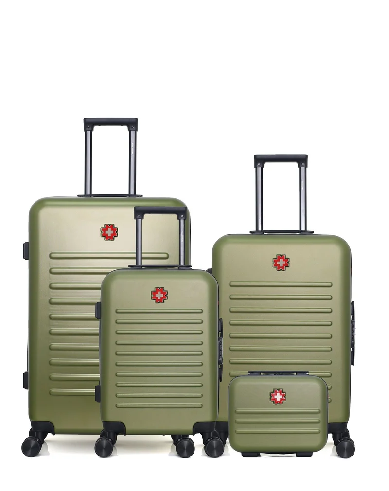 SWISS KOPPER – 4er-Pack – Großer Koffer, mittelgroßer Koffer, Handgepäck und Kosmetikkoffer WIL