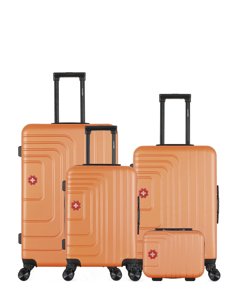 SWISS KOPPER – 4er-Pack – Großer Koffer, mittelgroßer Koffer, Handgepäck und Kosmetikkoffer RUTI