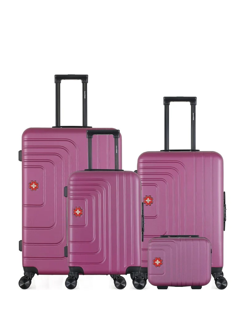SWISS KOPPER – 4er-Pack – Großer Koffer, mittelgroßer Koffer, Handgepäck und Kosmetikkoffer RUTI