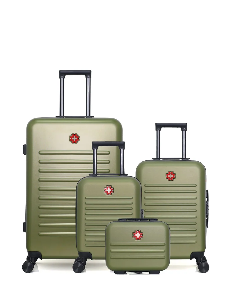 SWISS KOPPER – 4er-Pack – Großer Koffer, Handgepäck, Handgepäck XXS und Kosmetikkoffer WIL