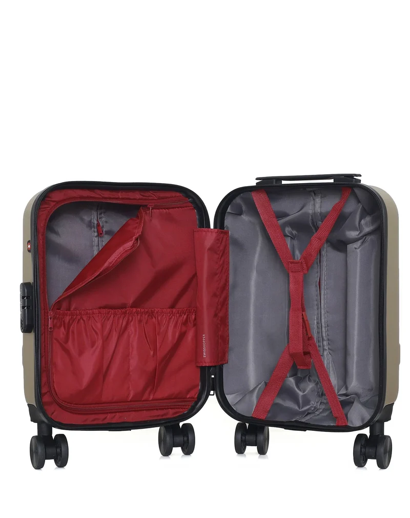 SWISS KOPPER – 4er-Pack – Großer Koffer, Handgepäck, Handgepäck XXS und Kosmetikkoffer USTER