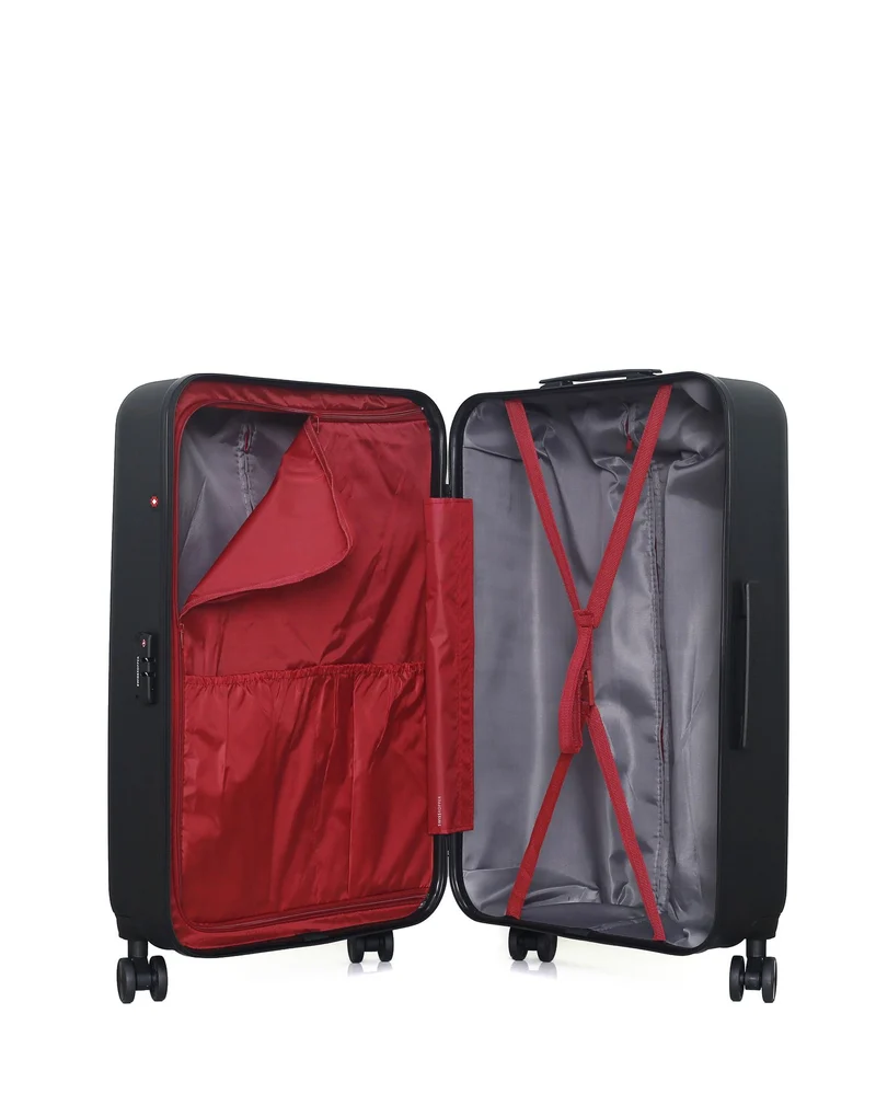 SWISS KOPPER – 4er-Pack – Großer Koffer, Handgepäck, Handgepäck XXS und Kosmetikkoffer RUTI