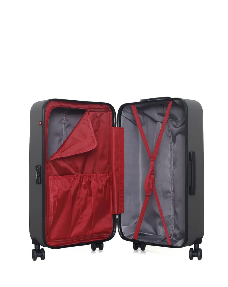 SWISS KOPPER – 4er-Pack – Großer Koffer, Handgepäck, Handgepäck XXS und Kosmetikkoffer RUTI