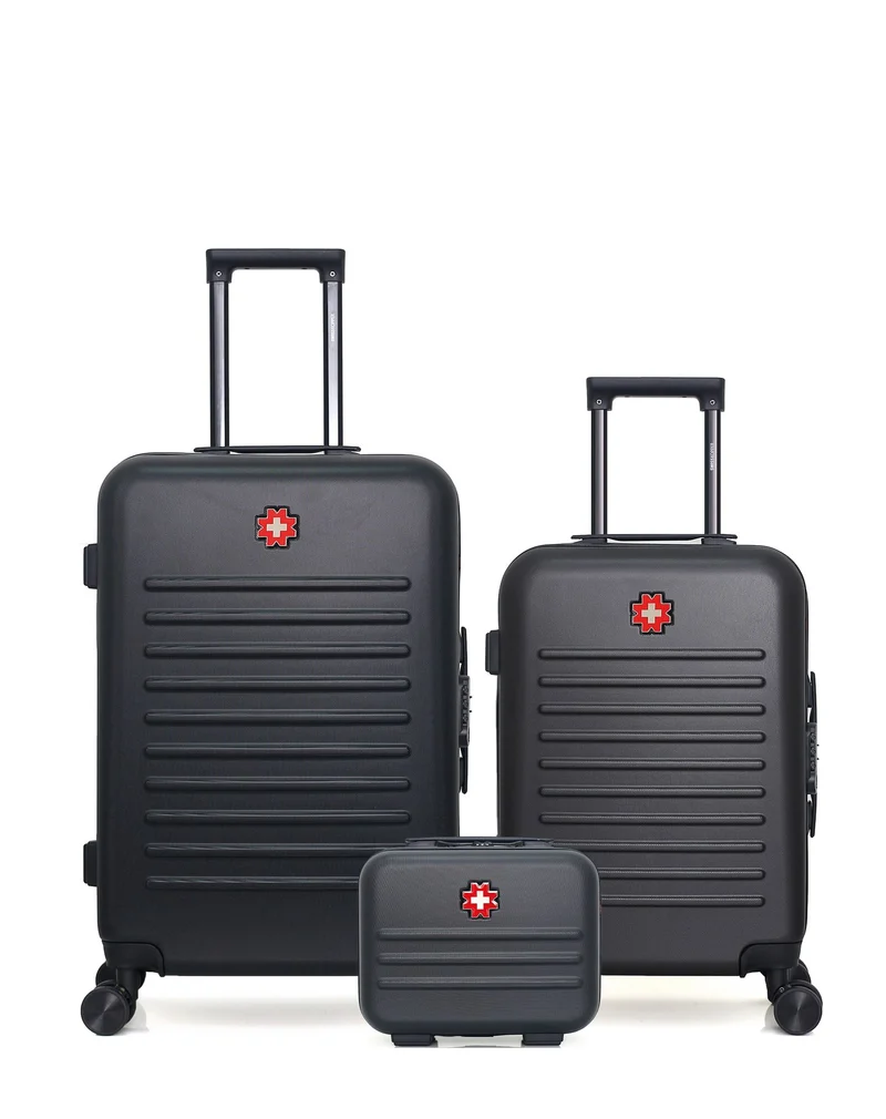 SWISS KOPPER – 3er-Pack – Mittelgroßer Koffer, Handgepäck und Kosmetikkoffer WIL