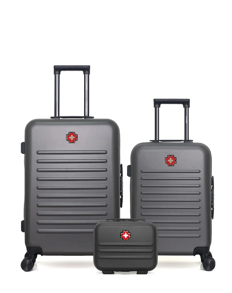 SWISS KOPPER – 3er-Pack – Mittelgroßer Koffer, Handgepäck und Kosmetikkoffer WIL