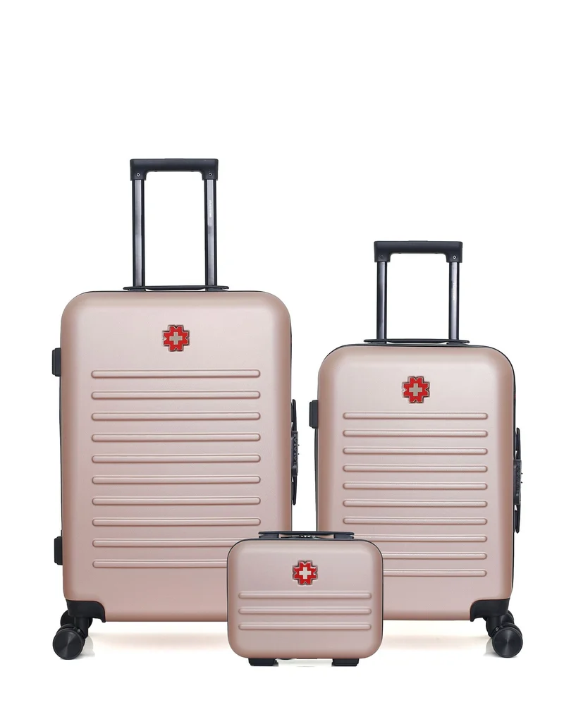 SWISS KOPPER – 3er-Pack – Mittelgroßer Koffer, Handgepäck und Kosmetikkoffer WIL